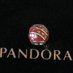 Pandora Coral Red/Orange Enamel Vines Charm